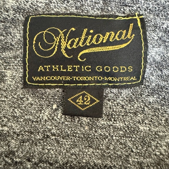 National Athletic Goods Gray Crewneck Sweatshirt 100% Cotton Made in Canada 42 - Picture 2 of 8